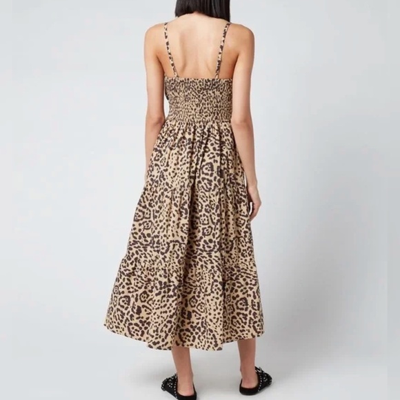FAITHFULL THE BRAND Alexia Midi Dress in leopard print, size Medium NWT - Picture 3 of 7